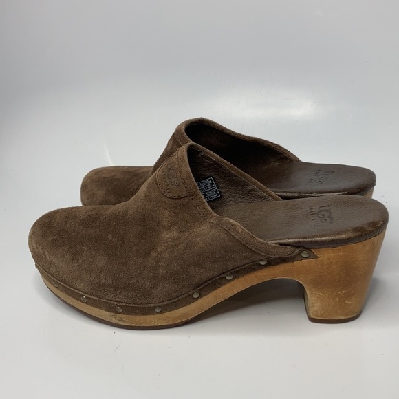 UGG Abbie espresso suede leather clogs size 7 - Picture 6 of 11